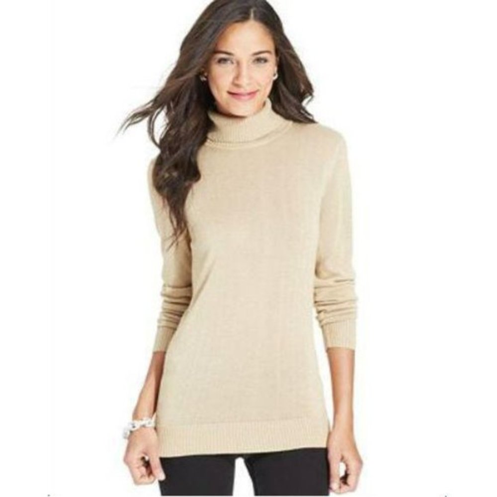 NWT Macys Joseph A Turtleneck Metallic Sweater